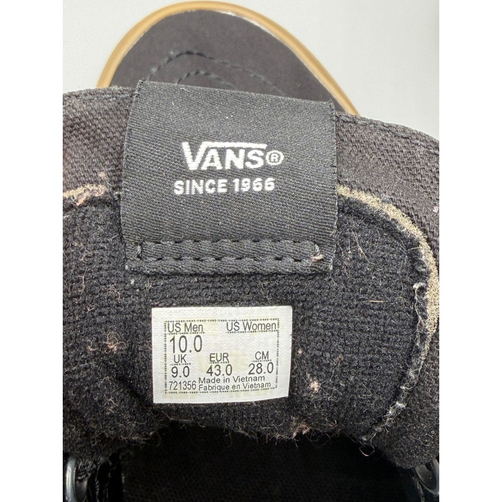 Vans Sk8-Hi Black Canvas Gum Sole High Top Sneakers Mens 10 721356 Skater - Picture 16 of 16